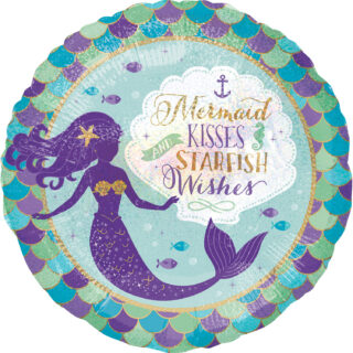 Anagram Mermaid Wishes & Kisses Standard Foil Balloons S40