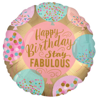 Anagram Happy Birthday Stay Fabulous Standard XL Foil Balloons S40