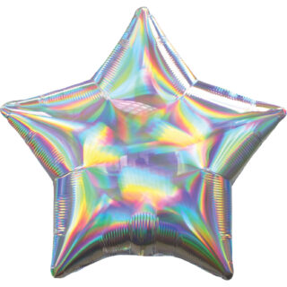 Anagram Silver Iridescent Star Standard HX Packaged Foil Balloons S40