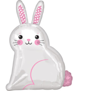 Anagram White Satin Bunny Junior Shape XL Foil Balloons 16