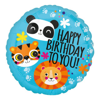 Anagram Lion, Tiger & Panda Birthday Standard HX Foil Balloons S40