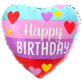 Anagram Happy Birthday Rainbow Hearts Standard Foil Balloons S40