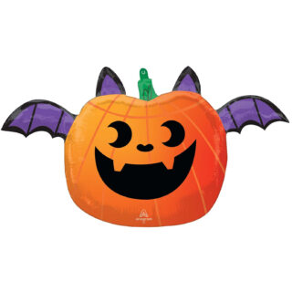 Anagram Fun and Spooky Pumpkin Bat Junior Shape XL Foil Balloons 26