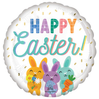 Anagram Happy Easter Cute Bunnies Standard Foil Balloons S40