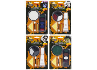 4 ASSORTED CHARACTER FACE PAINT SETS ON BLISTER CARD