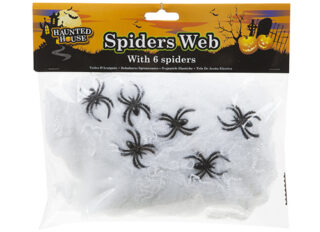 JUMBO SPIDERS WEB W/4xSPIDERS IN POLYBAG WITH HEADER CARD