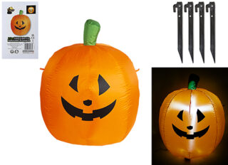 1.1M INFLATABLE PUMPKIN WITH LIGHTS IN WHITE BOX