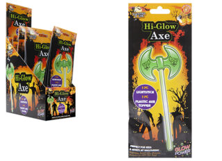 2 SIDED GLOW AXE IN 24PC DISPLAY BOX 2ASSTD COLOURS