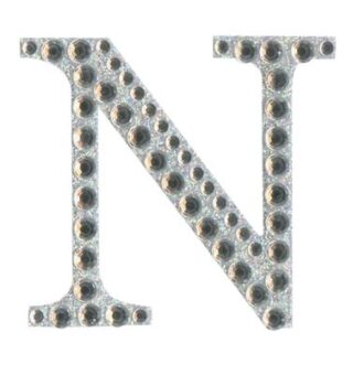 Eleganza Craft Stickers 50mm Letter N with Diamante Iridescent No.42