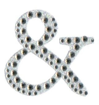 Eleganza Craft Stickers 50mm Ampersand with Diamante Iridescent No.42
