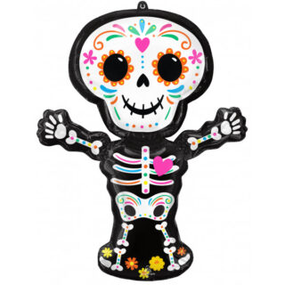 Qualatex DAY OF THE DEAD STANDING SKELETON SHAPE P35 PKT (26