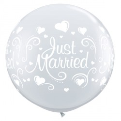 3FT  ROUND  DIAMOND CLEAR   02CT - JUST MARRIED HEARTS WRAP