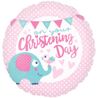 Anagram Christening Day Pink Standard Foil Balloons S40