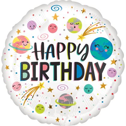 Anagram Smiling Galaxy Happy Birthday HX Standard Foil Balloons S40