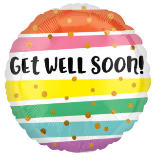 Anagram Get Well Bold Stripes Standard HX Foil Balloons S40