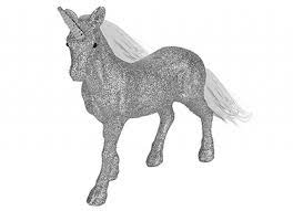 PMS Large Standing Unicorn Ornament Silver