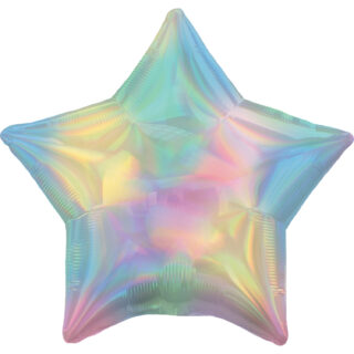 Anagram Pastel Rainbow Iridescent Star Standard HX Unpackaged Foil Balloons S40