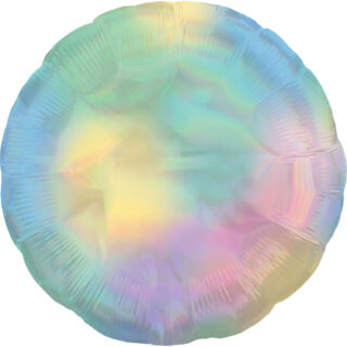 Anagram Pastel Rainbow Iridescent Circle Standard HX Unpackaged Foil Balloons S40
