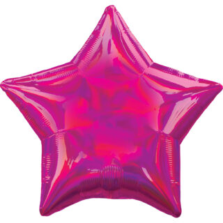 Anagram Magenta Iridescent Star Standard HX Unpackaged Foil Balloons S40