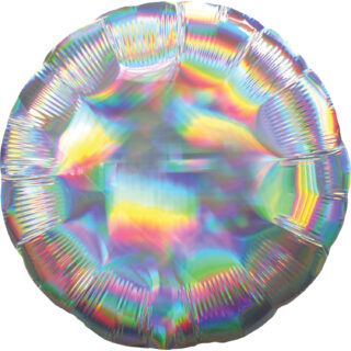 Anagram Silver Iridescent Circle Standard HX Unpackaged Foil Balloons S40