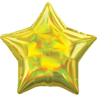 Anagram Yellow Iridescent Star Standard HX Unpackaged Foil Balloons S40