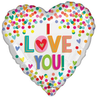 Anagram I love You Rainbow Dots Standard Foil Balloons S40