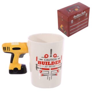 Electric Drill Shaped Handle Mug with Builder Decal