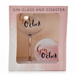 WIDDOP -Gin Glass & Coaster Set Gin O'Clock - HP122GO