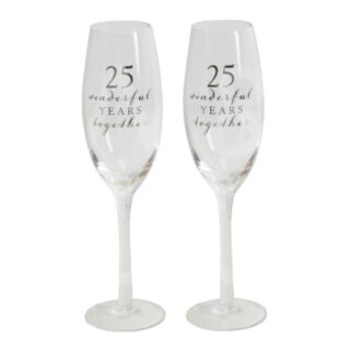 WIDDOP - Amore Champagne Flutes Set Of 2 25th Anniversary - WG66525