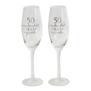 WIDDOP - Amore Champagne Flutes Set of 2 50th Anniversary - WG66550
