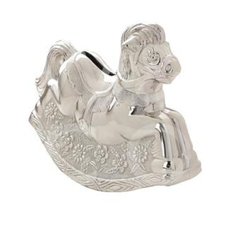Bambino Silver Plated Rocking Horse Money Box - 6299