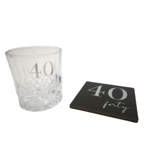 WIDDOP - 40 Milestone Whisky Glass & Coaster - MS111