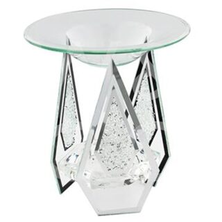 Hestia Glass & Mirror Oil Burner Diamond Shape with Crystals - HE500