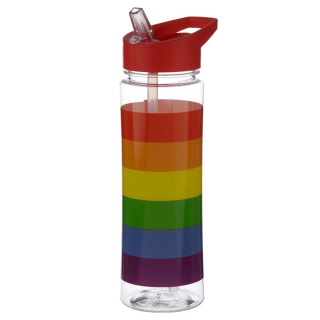 Puckator - Somewhere Rainbow Reusable 550ml Plastic Water Bottle with Flip Straw - BOT78
