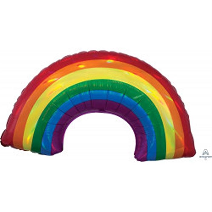 Anagram Iridescent Rainbow SuperShape Foil Balloons 32"/86" x 19"/48cm P35 - 3938201