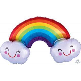Anagram Rainbow with Clouds SuperShape Foil Balloons 37