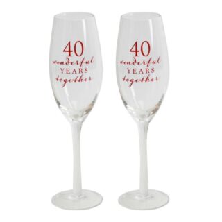 WIDDOP - Amore Champagne Flutes Set of 2 40th Anniversary - WG66540
