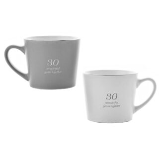 WIDDOP - Amore Set of 2 Grey & White Mugs 30th Anniversary - AM21930