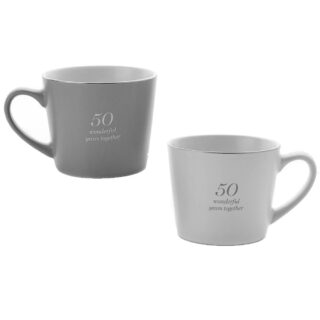 WIDDOP - Amore Set Of 2 Grey & White Mugs 50th Anniversary - AM21950