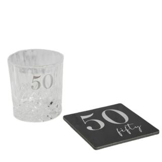 WIDDOP - 50 Milestone Whisky Glass & Coaster - MS112