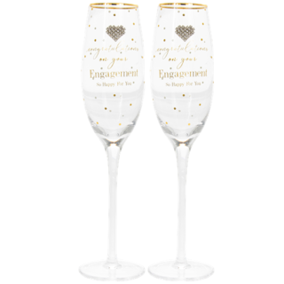Lesser & Pavey - Mad Dots Engagement Champagne Flutes - LP44194