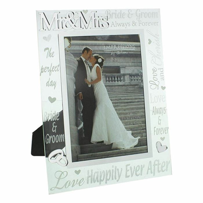 WIDDOP - Mr & Mrs Mirror 3D Words Wedding Frame 5" x 7" - WG60857