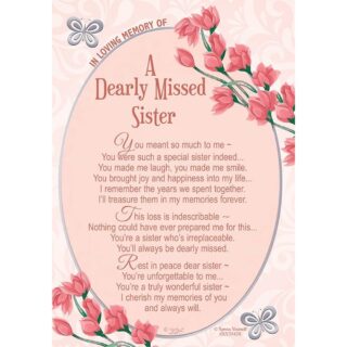 Xpress Yourself - In Loving Memory Of A Dearly Missed Sister - Grave Card - 6pk - XY3542B