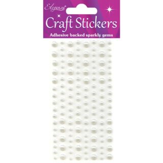 Eleganza Craft Stickers 3mm-6mm x 136pcs Pearls Ivory No.61 - 025681