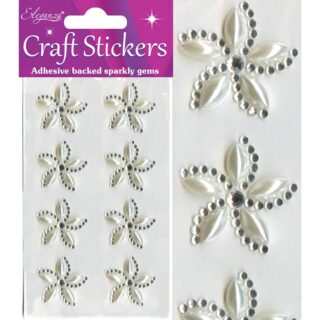 Eleganza Craft Stickers Pearl/Diamante Swirl Flower 8pcs - 026602