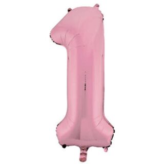 Unique Lovely Pink Number 1 Shaped Foil Balloon 34