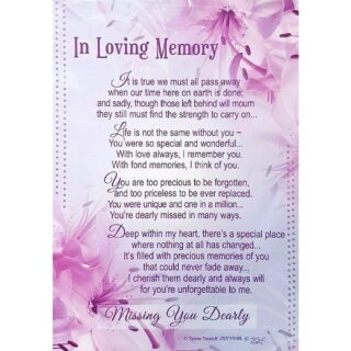 Xpress Yourself - In Loving Memory - Grave Cards - 6pk - XY3504B