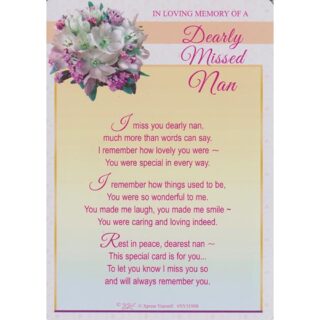 Xpress Yourself - In Loving Memory Of A Dearly Missed Nan - Grave Card - 6pk - XY3550B