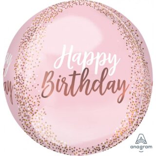 Anagram Blush Birthday Orbz Foil Balloons 15