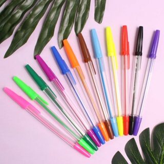 12 Multicoloured Ballpoint Pens